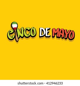 Cinco de Mayo vector concept. Mexican holiday vector. Cinco de Mayo calligraphic greeting card on orange  background