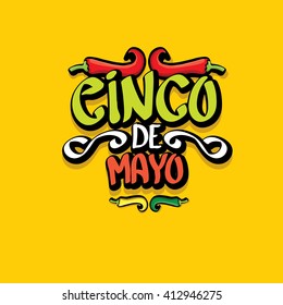 Cinco de Mayo vector concept. Mexican holiday vector. Cinco de Mayo calligraphic greeting card on orange  background