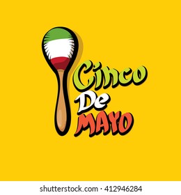 Cinco de Mayo vector concept. Mexican holiday vector. Cinco de Mayo calligraphic greeting card on orange  background