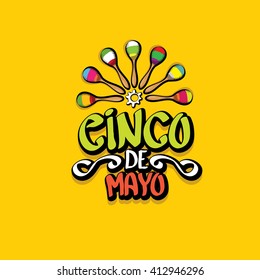 Cinco de Mayo vector concept. Mexican holiday vector. Cinco de Mayo calligraphic greeting card on orange  background