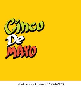 Cinco de Mayo vector concept. Mexican holiday vector. Cinco de Mayo calligraphic greeting card on orange  background