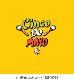 Cinco de Mayo vector concept. Mexican holiday vector. Cinco de Mayo calligraphic greeting card on orange  background