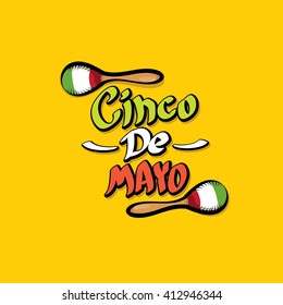 Cinco de Mayo vector concept. Mexican holiday vector. Cinco de Mayo calligraphic greeting card on orange  background