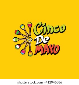 Cinco de Mayo vector concept. Mexican holiday vector. Cinco de Mayo calligraphic greeting card on orange  background