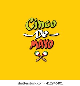 Cinco de Mayo vector concept. Mexican holiday vector. Cinco de Mayo calligraphic greeting card on orange  background