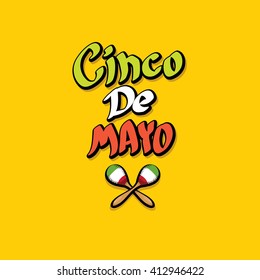 Cinco de Mayo vector concept. Mexican holiday vector. Cinco de Mayo calligraphic greeting card on orange  background