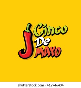 Cinco de Mayo vector concept. Mexican holiday vector. Cinco de Mayo calligraphic greeting card on orange  background