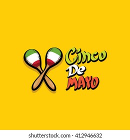 Cinco de Mayo vector concept. Mexican holiday vector. Cinco de Mayo calligraphic greeting card on orange  background