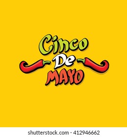 Cinco de Mayo vector concept. Mexican holiday vector. Cinco de Mayo calligraphic greeting card on orange  background