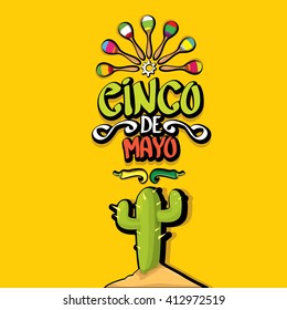 Cinco de Mayo vector concept. Mexican holiday vector. Cinco de Mayo calligraphic greeting card on orange  background