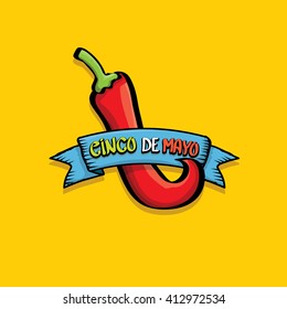 Cinco de Mayo vector concept. Mexican holiday vector. Cinco de Mayo calligraphic greeting card on orange  background