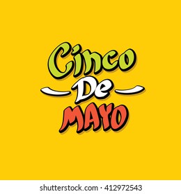 Cinco de Mayo vector concept. Mexican holiday vector. Cinco de Mayo calligraphic greeting card on orange  background