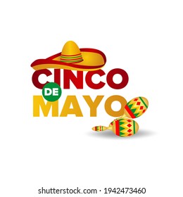 Cinco de mayo vector greeting card with traditional Mexican hat. May 5th, Mexican holiday, vector