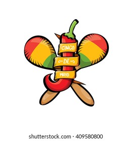 Cinco de Mayo vector icon. Mexican holiday vector. Cinco de Mayo calligraphic greeting card. 