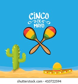Cinco de Mayo vector icon. Mexican holiday vector. Cinco de Mayo calligraphic greeting card. 