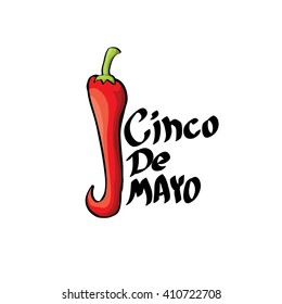 Cinco de Mayo vector icon. Mexican holiday vector. Cinco de Mayo calligraphic greeting card. 