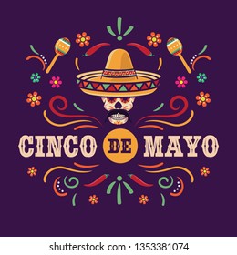 Cinco de Mayo vector illustration, May 5. Traditional mexican celebration federal holiday, suitable for web banner, poster, greeting card, invitation.