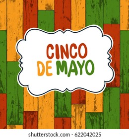 Cinco de Mayo vector illustration. 5 of May holiday background. Cinco de Mayo holiday wooden colored background.