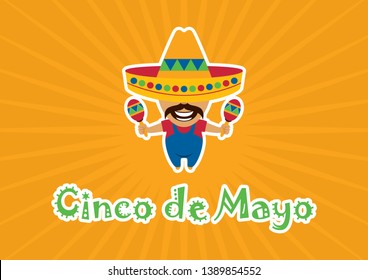 Cinco de Mayo vector. Mexican national holiday. Mexican vector. Mexican musician vector illustration. Mexican man cartoon character. Important day