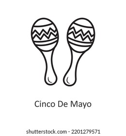 Cinco De Mayo vector outline Icon Design illustration. Holiday Symbol on White background EPS 10 File