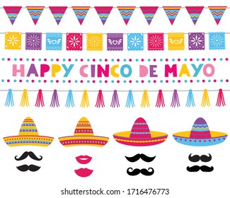 Cinco de Mayo vector set (sombrero hats and decoration)