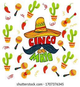 Cinco de mayo vector typography  and pattern 