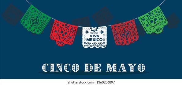 Cinco de Mayo vector. Viva Mexico background illustration.