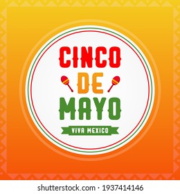 Cinco de mayo viva Mexico modern banner, design concept, with red and green text on a orange mexican background.