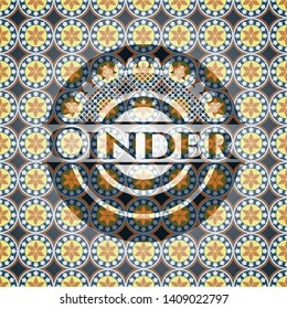 Cinder arabesque style emblem. arabic decoration.