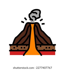 cinder cones lava color icon vector. cinder cones lava sign. isolated symbol illustration