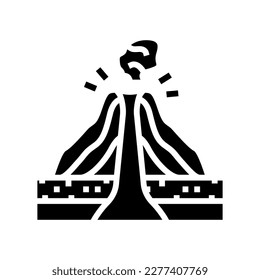 cinder cones lava glyph icon vector. cinder cones lava sign. isolated symbol illustration
