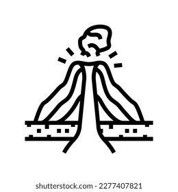 cinder cones lava line icon vector. cinder cones lava sign. isolated contour symbol black illustration
