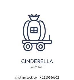 Cinderella carriage icon. Cinderella carriage linear symbol design from Fairy tale collection. Simple outline element vector illustration on white background.