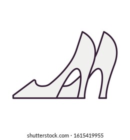 cinderella heels fairytale objects isolated icons vector illustration design