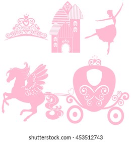 Cinderella Princess Crown, Vector illustration. design elements 