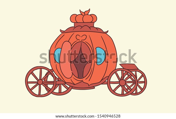 Cinderella Pumpkin Carriage Illustration Fairytale Stock Vector ...