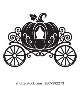 Ilustración vectorial de la silueta del carro de la calabaza de Cenicienta
