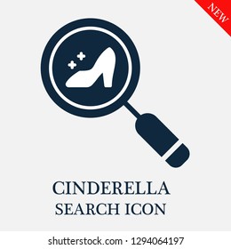 Cinderella search icon. Editable Cinderella search icon for web or mobile.
