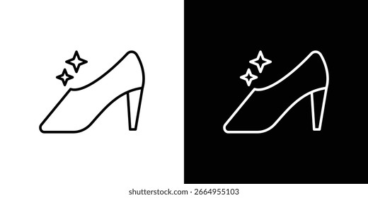 Ícone de sapato Cinderella ilustração vetorial - ícones de vetor de estilo preto de alta qualidade