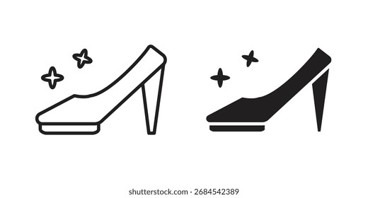 Cinderella shoe icons simple vector set. logo sign symbol set