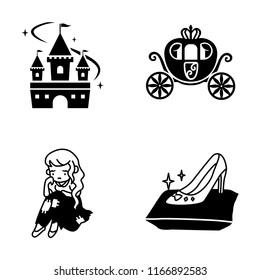 Cinderella vector icons