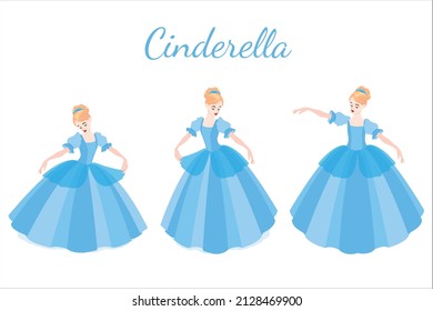 cinderella vector illustration design suitable for fairy tale cartoon character princess children's book fairy tale day svg