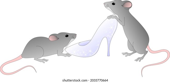 Cinderella's crystal slipper, lost, on white background