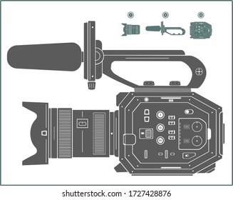 Cine camera with zoom lens.