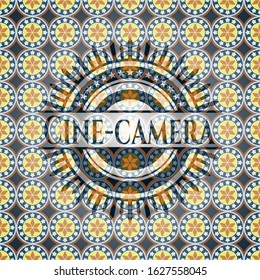 Cine-camera arabesque style badge. arabic decoration.