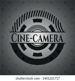 Cine-camera dark badge. Vector Illustration. Detailed.