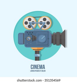 cine-camera flat icon