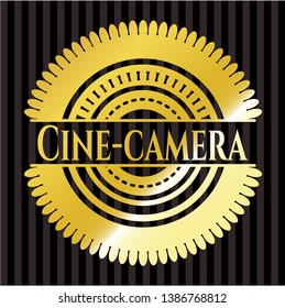 Cine-camera shiny emblem. Vector Illustration. Detailed.