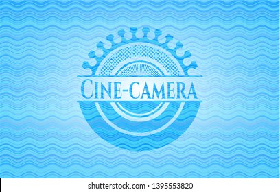 Cine-camera water concept emblem background. Vector Illustration. Detailed.