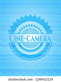 Cine-camera water emblem background.